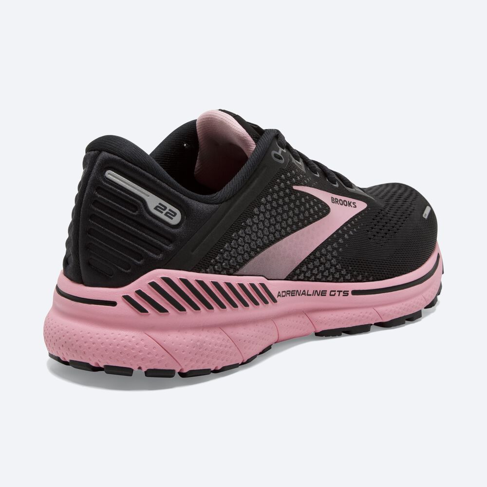 Brooks Adrenaline GTS 22 παπουτσια για τρεξιμο γυναικεια μαυρα/ασημι | GR846723