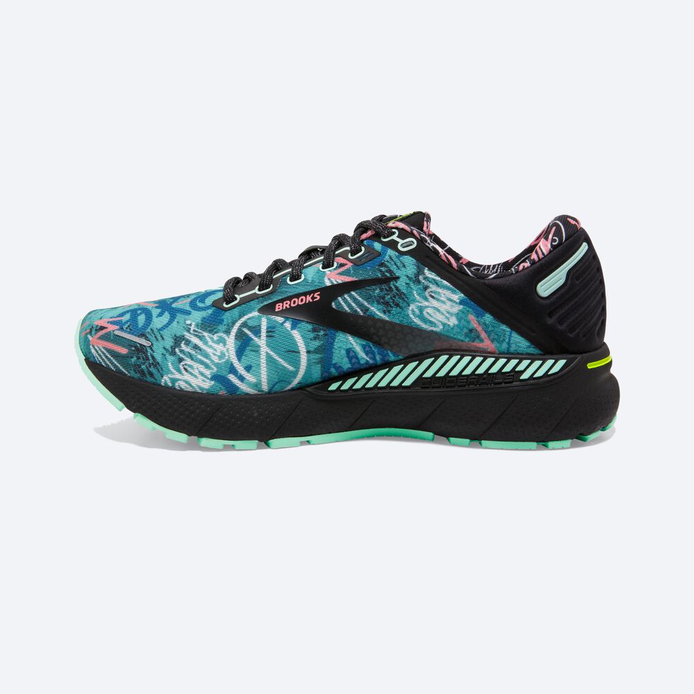 Brooks Adrenaline GTS 22 παπουτσια για τρεξιμο γυναικεια μαυρα/πρασινο/ροζ | GR905216