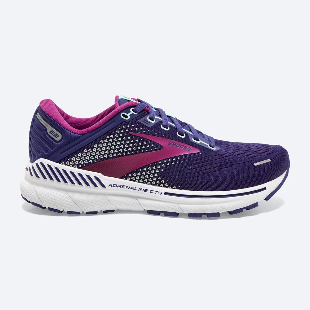 Brooks Adrenaline GTS 22 παπουτσια για τρεξιμο γυναικεια σκουρο μπλε/πρασινο/ροζ | GR928714