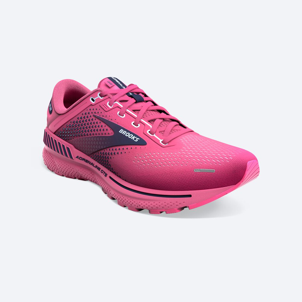 Brooks Adrenaline GTS 22 παπουτσια για τρεξιμο γυναικεια ροζ/σκουρο μπλε/μπλε | GR984305