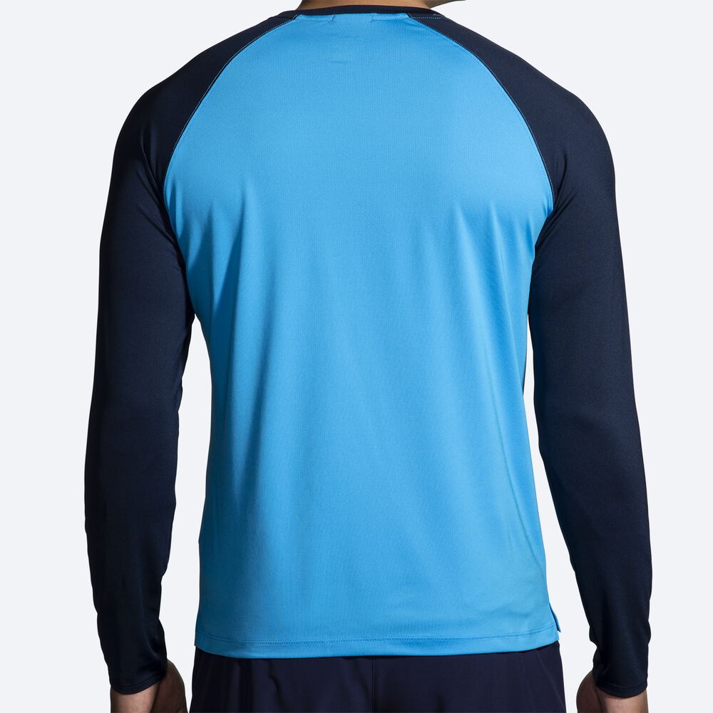 Brooks Atmosphere Long Sleeve 2.0 μπλουζακια ανδρικα μπλε/σκουρο μπλε | GR472395