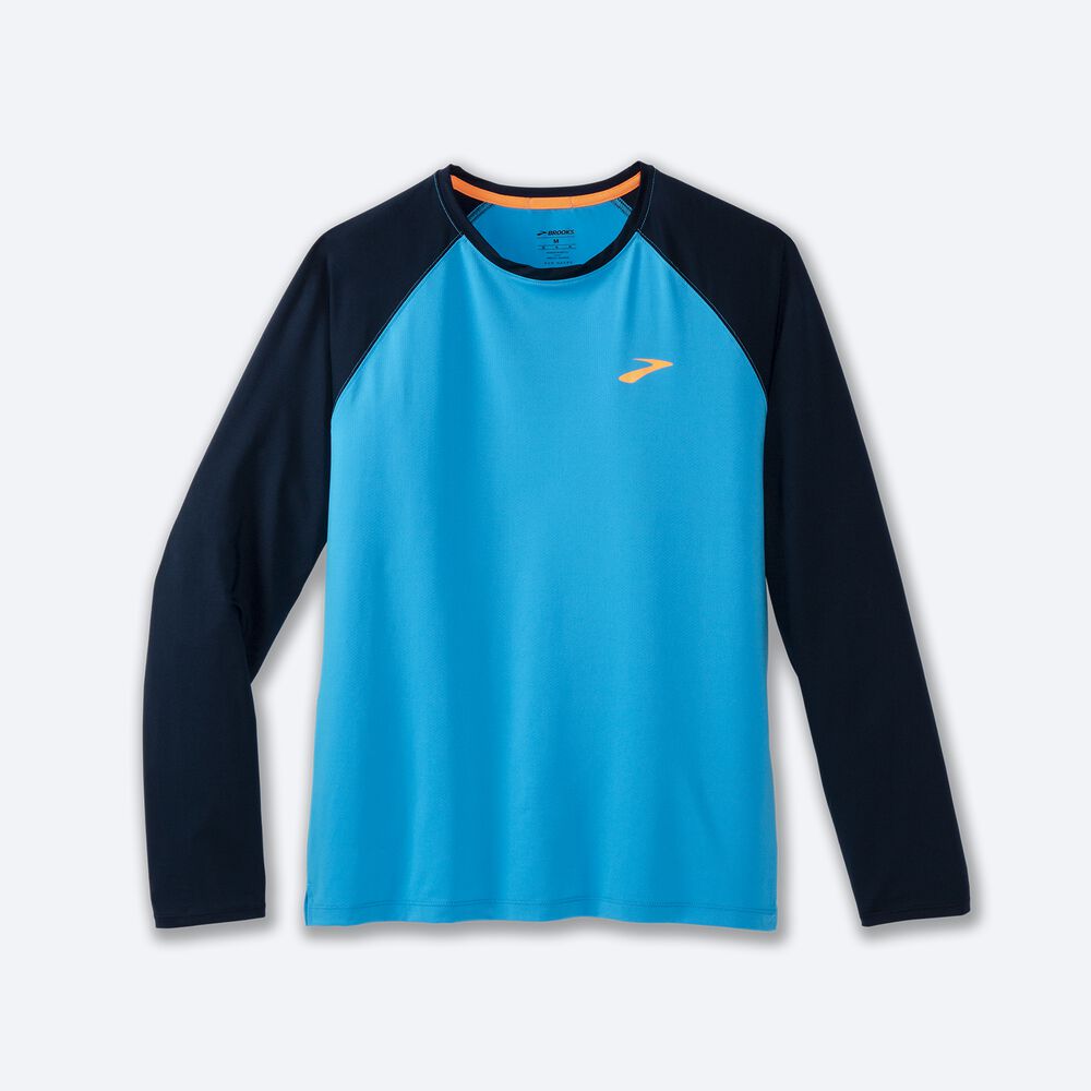 Brooks Atmosphere Long Sleeve 2.0 μπλουζακια ανδρικα μπλε/σκουρο μπλε | GR472395