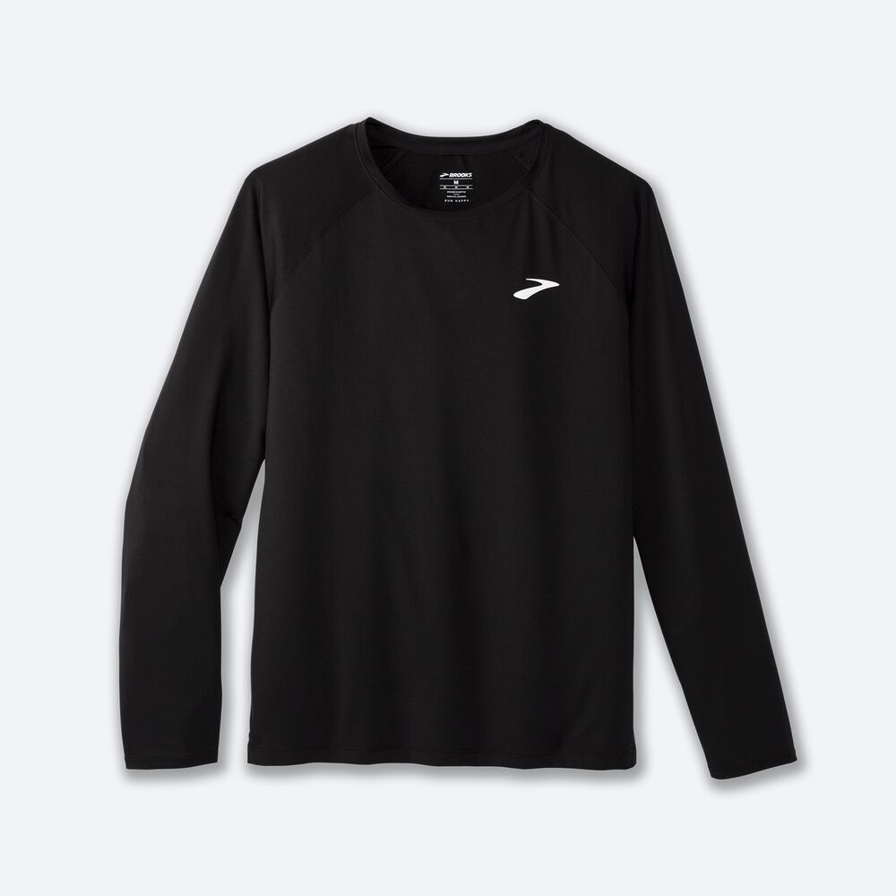 Brooks Atmosphere Long Sleeve 2.0 μπλουζακια ανδρικα μαυρα | GR840175