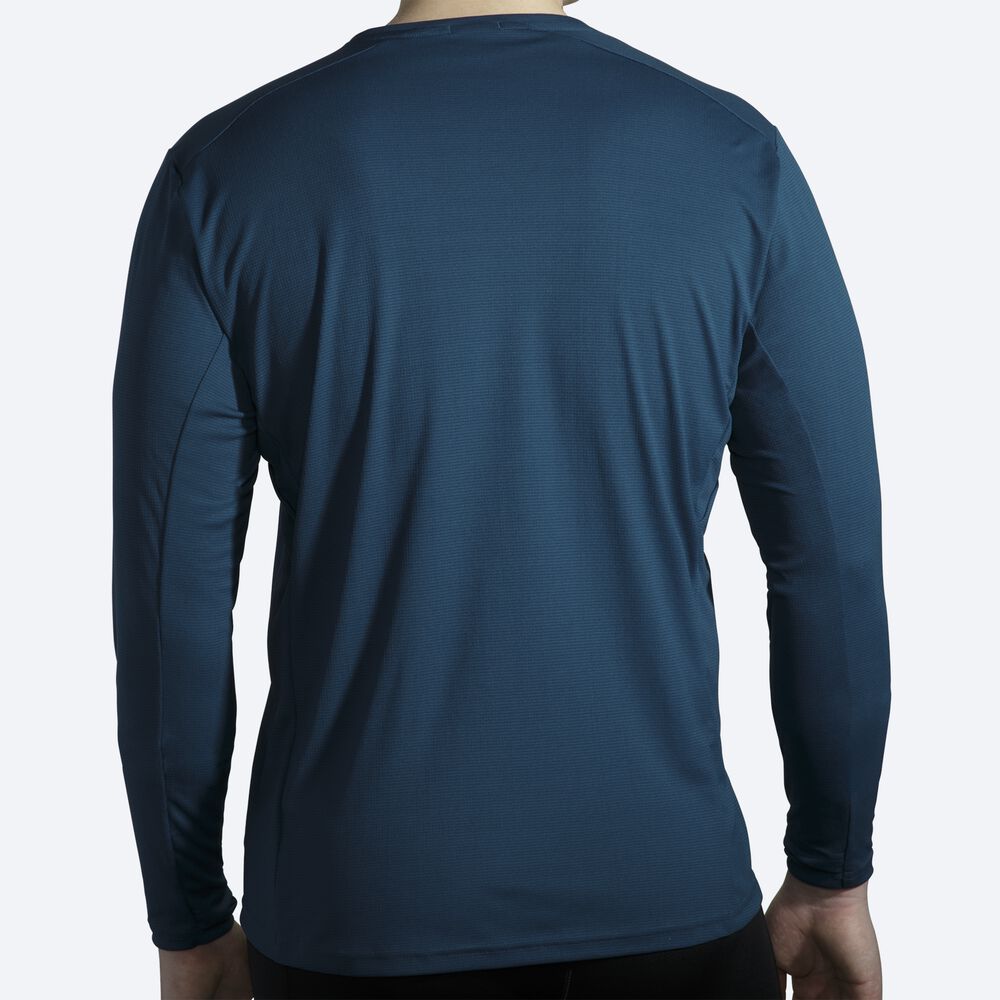 Brooks Atmosphere Long Sleeve μπλουζακια ανδρικα μπλε σκουρο | GR532706