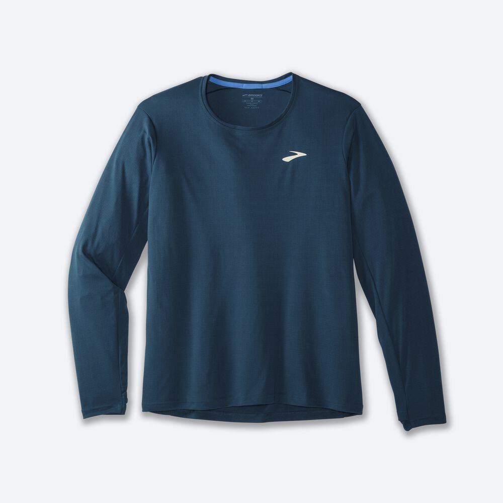 Brooks Atmosphere Long Sleeve μπλουζακια ανδρικα μπλε σκουρο | GR532706