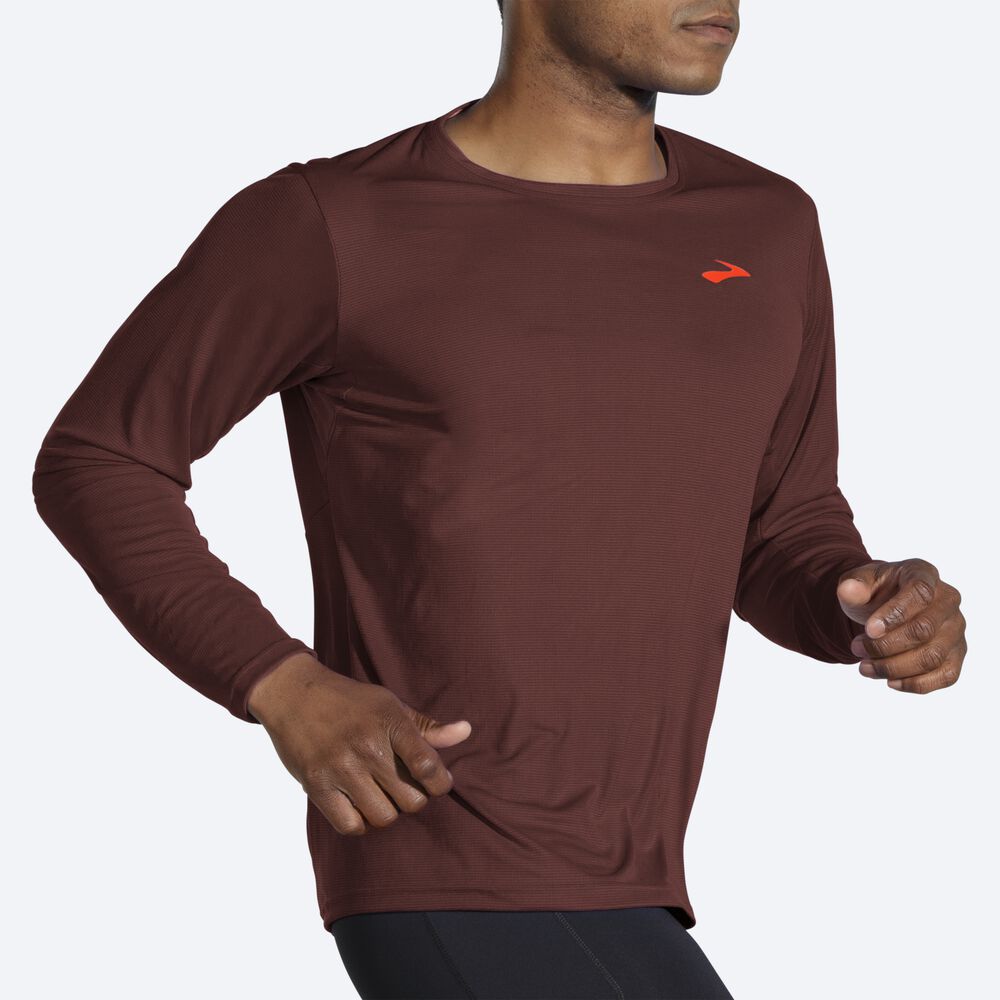 Brooks Atmosphere Long Sleeve μπλουζακια ανδρικα σοκολάτα | GR874235