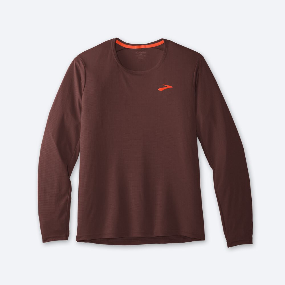 Brooks Atmosphere Long Sleeve μπλουζακια ανδρικα σοκολάτα | GR874235