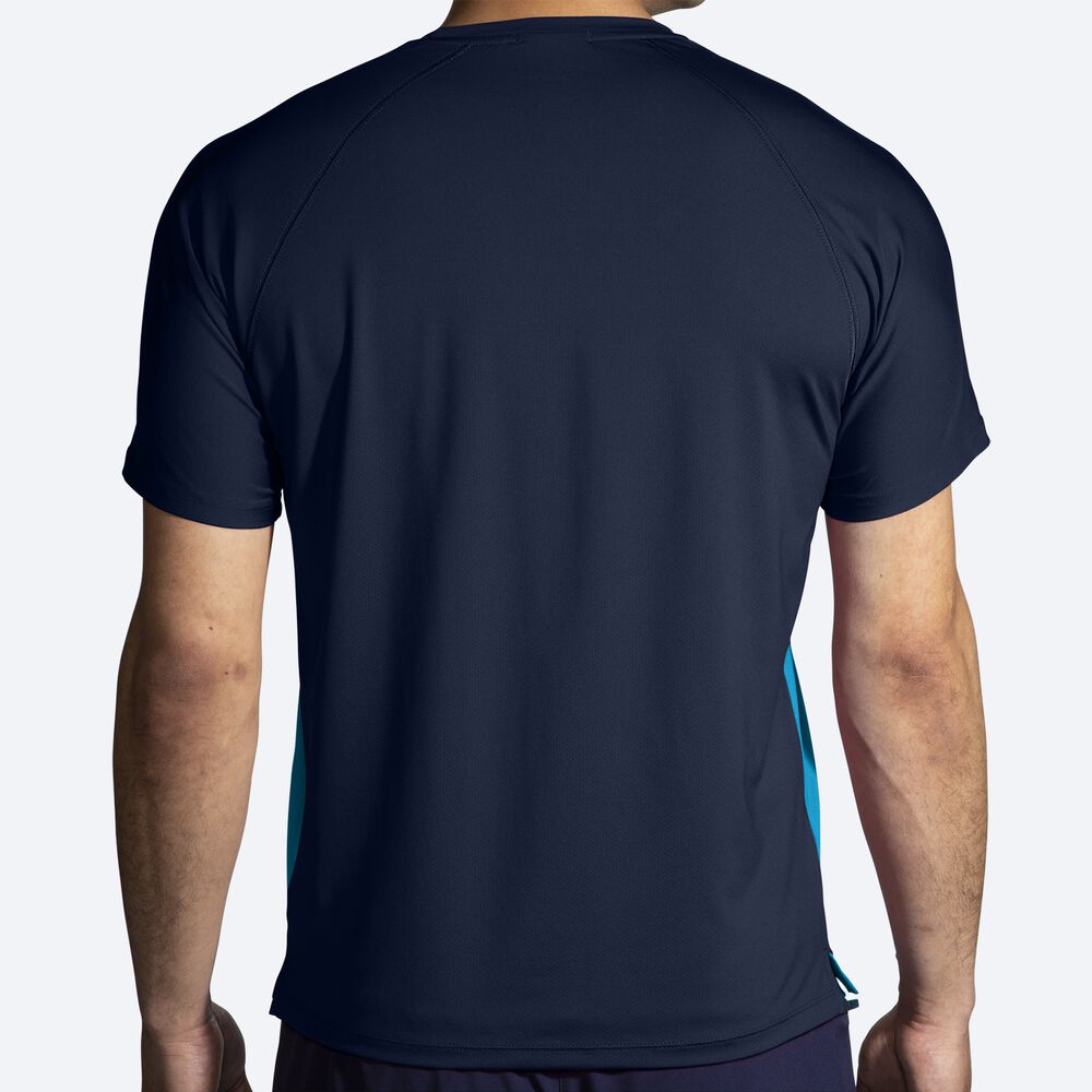 Brooks Atmosphere Short Sleeve 2.0 μπλουζακια ανδρικα μπλε/σκουρο μπλε | GR012763