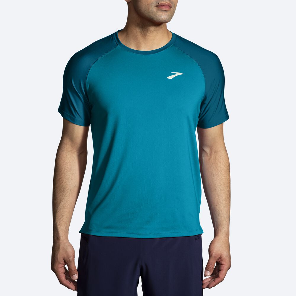 Brooks Atmosphere Short Sleeve 2.0 μπλουζακια ανδρικα μπλε | GR159047