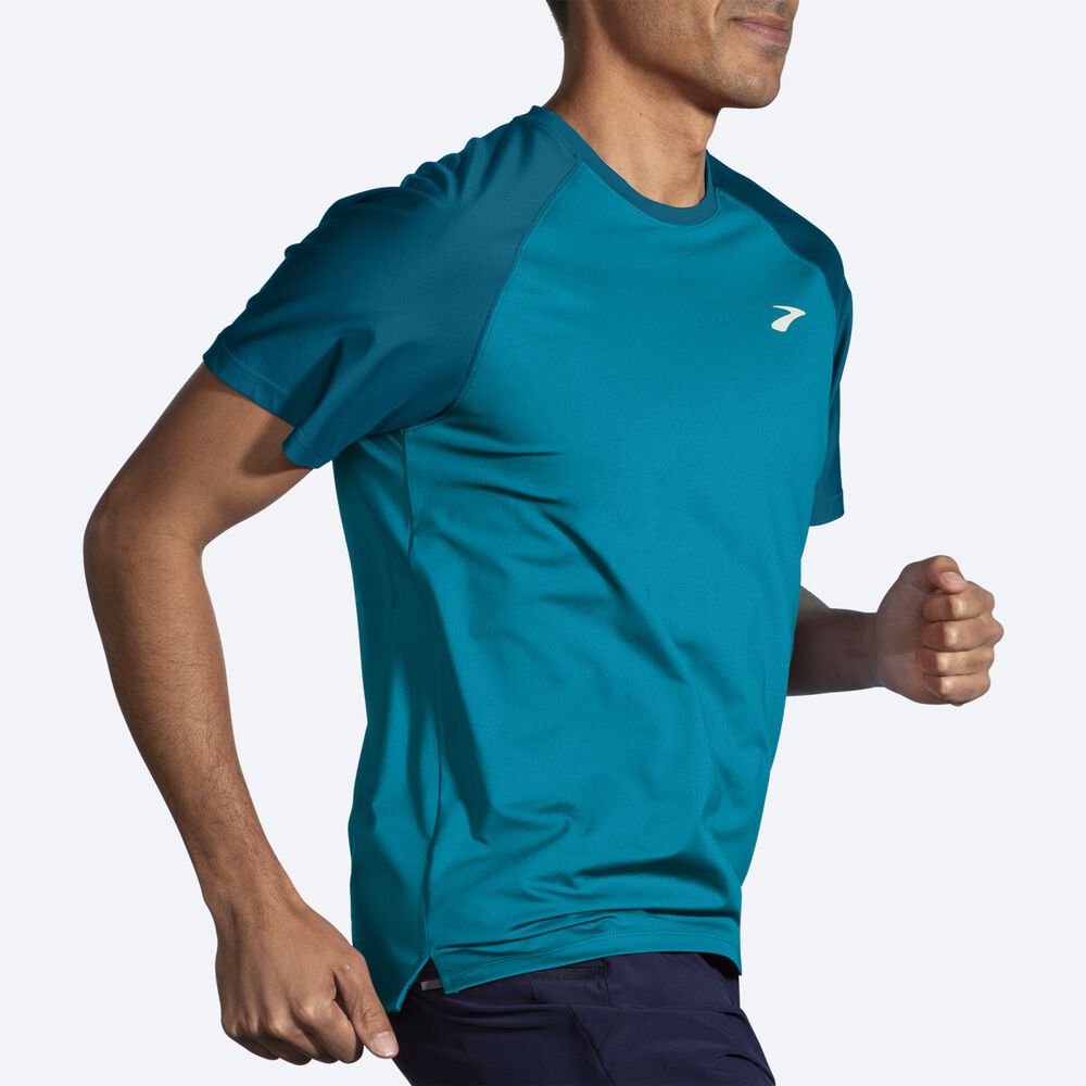 Brooks Atmosphere Short Sleeve 2.0 μπλουζακια ανδρικα μπλε | GR159047