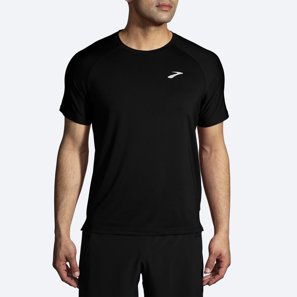 Brooks Atmosphere Short Sleeve 2.0 μπλουζακια ανδρικα μαυρα | GR231569