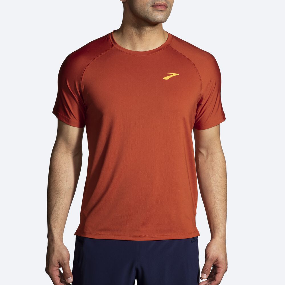 Brooks Atmosphere Short Sleeve 2.0 μπλουζακια ανδρικα κοκκινα | GR976354