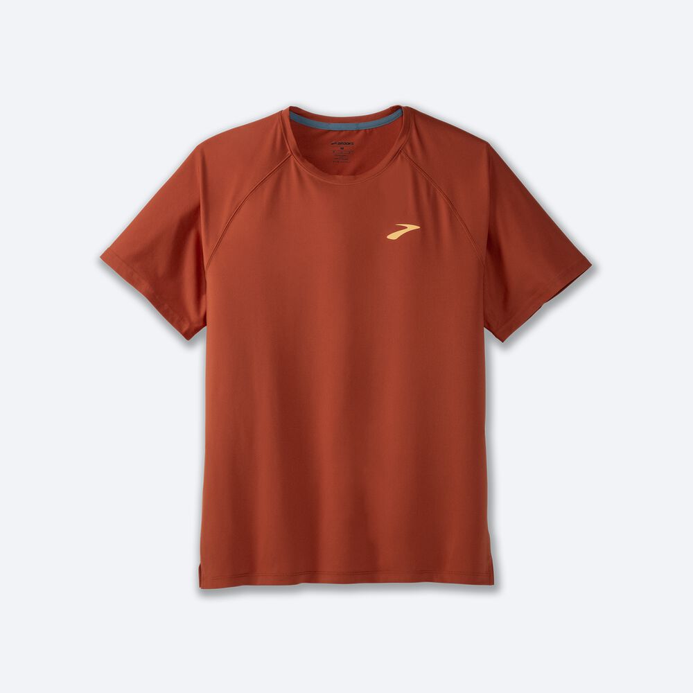 Brooks Atmosphere Short Sleeve 2.0 μπλουζακια ανδρικα κοκκινα | GR976354