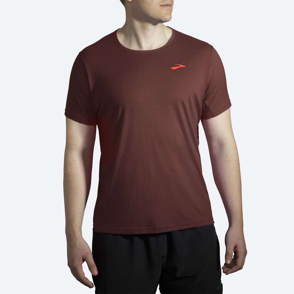 Brooks Atmosphere Short Sleeve μπλουζακια ανδρικα σοκολάτα | GR028591