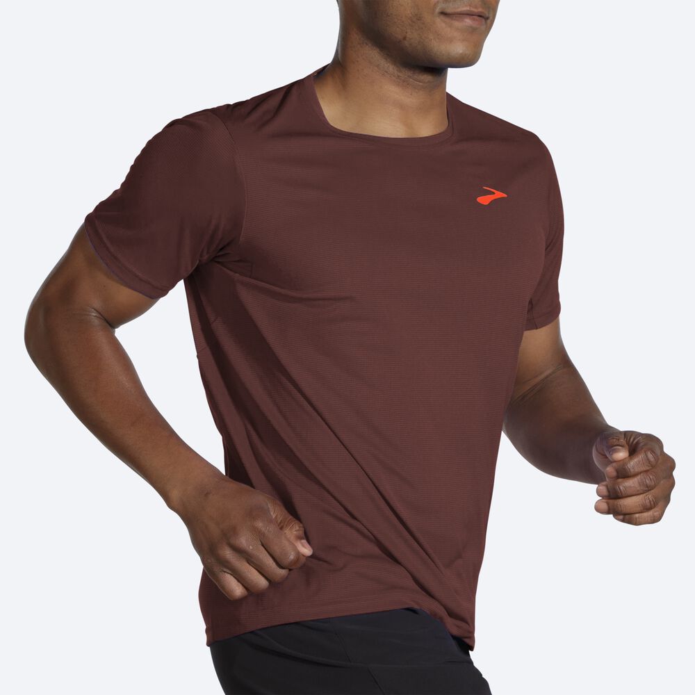 Brooks Atmosphere Short Sleeve μπλουζακια ανδρικα σοκολάτα | GR028591