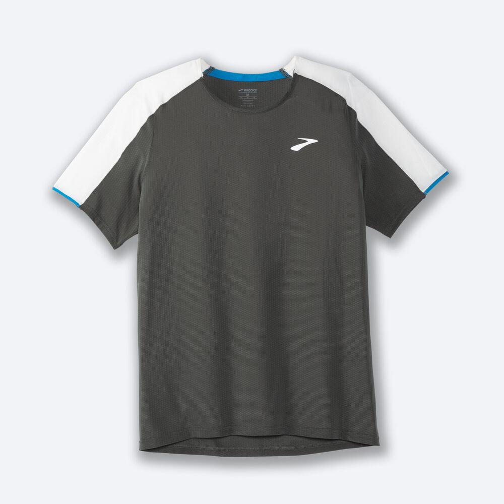 Brooks Atmosphere Short Sleeve μπλουζακια ανδρικα βαθυ γκρι/γκρι | GR532681