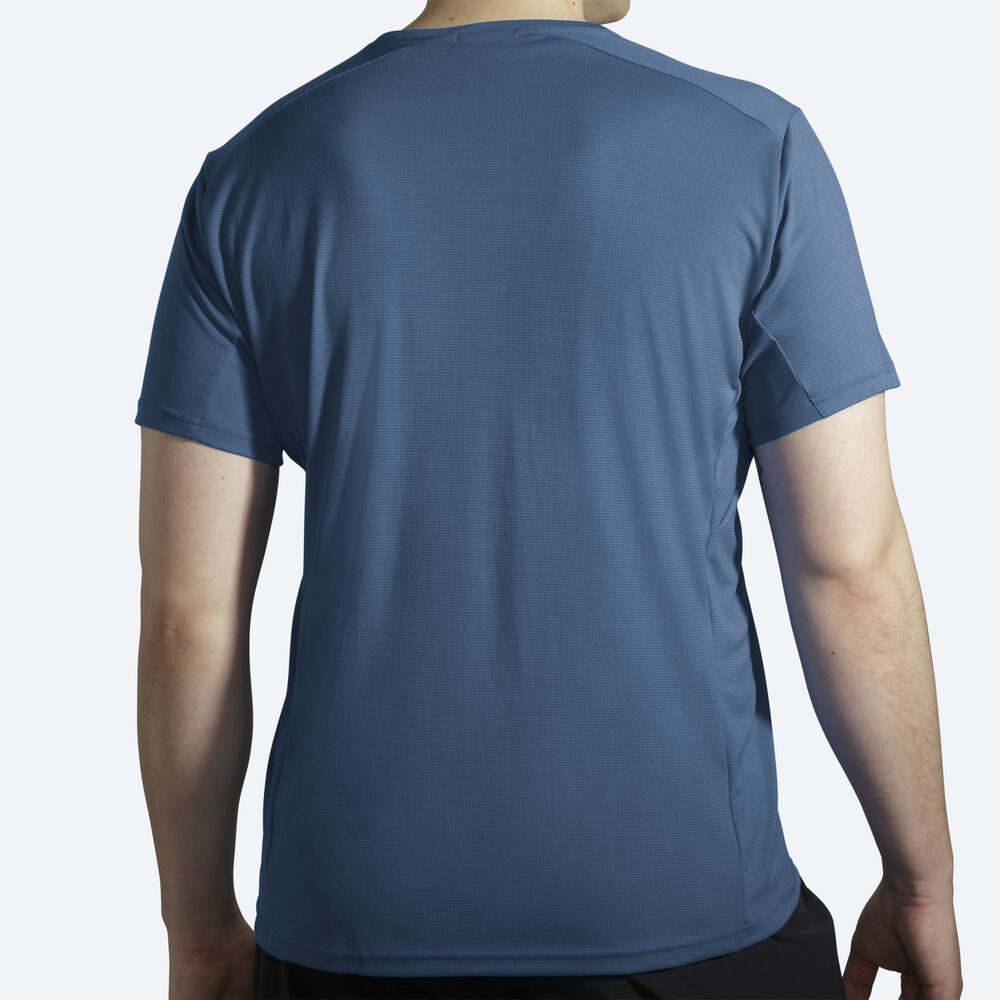 Brooks Atmosphere Short Sleeve μπλουζακια ανδρικα μπλε | GR684270