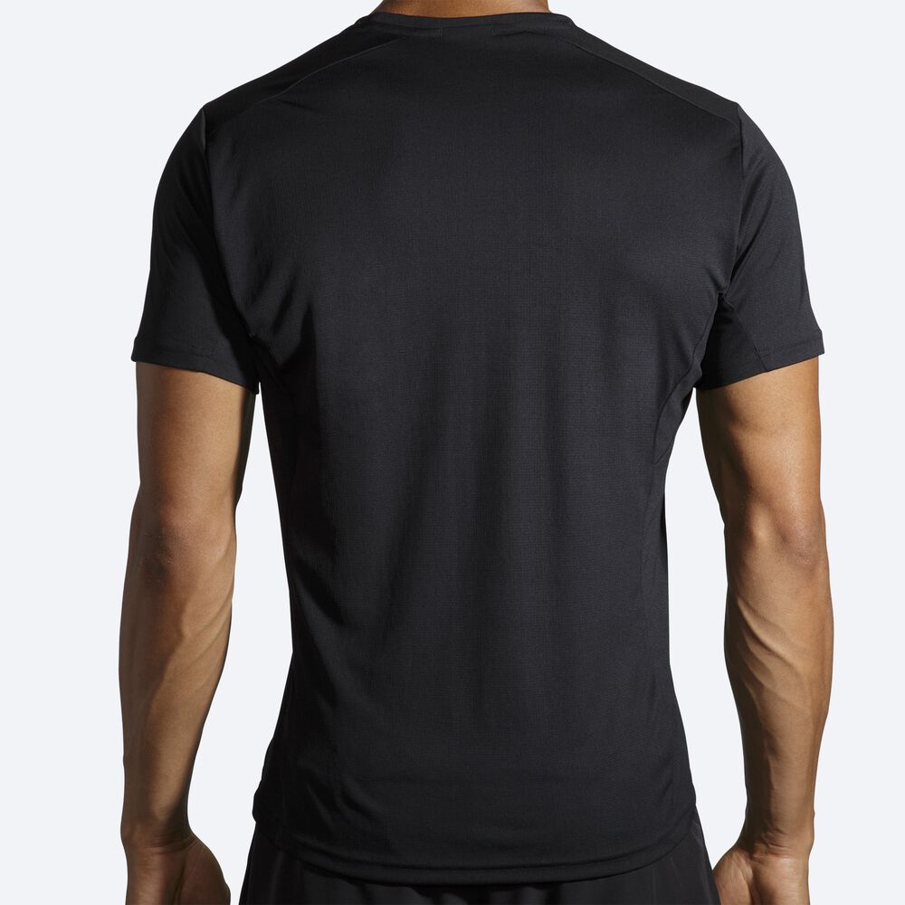 Brooks Atmosphere Short Sleeve μπλουζακια ανδρικα μαυρα | GR739504