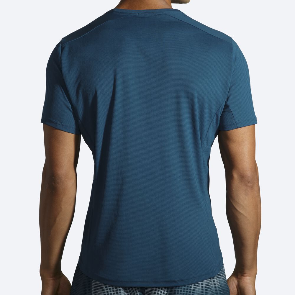 Brooks Atmosphere Short Sleeve μπλουζακια ανδρικα μπλε σκουρο | GR746531