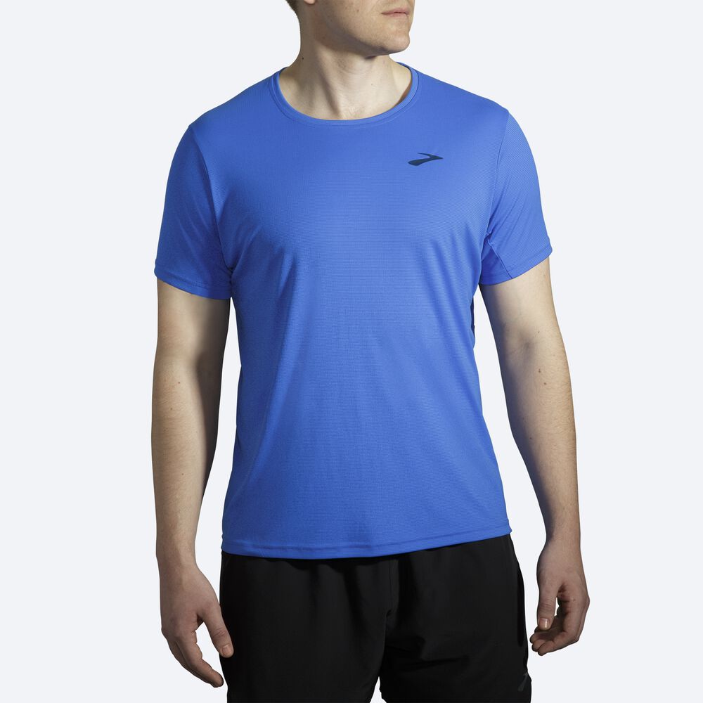 Brooks Atmosphere Short Sleeve μπλουζακια ανδρικα μπλε | GR781069