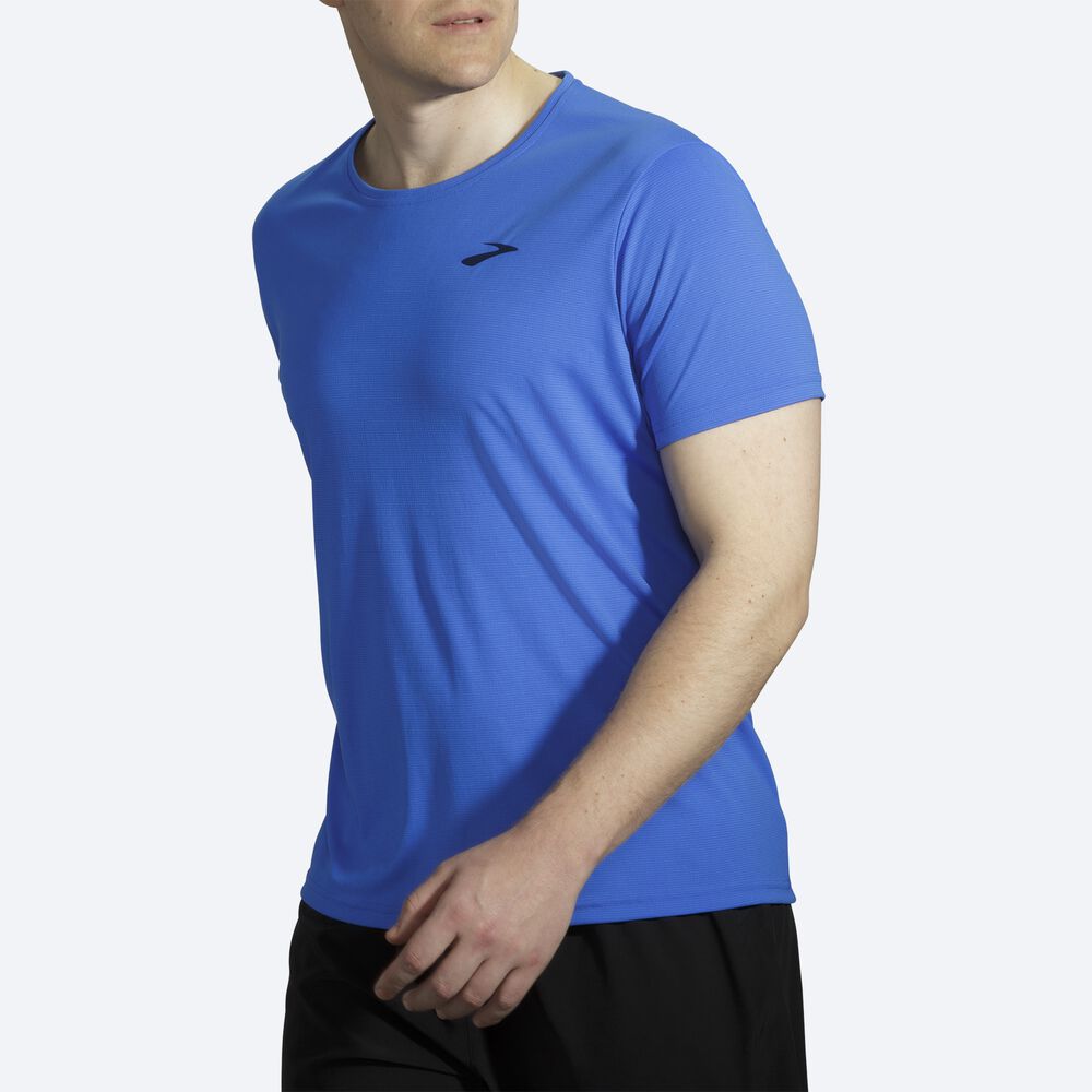 Brooks Atmosphere Short Sleeve μπλουζακια ανδρικα μπλε | GR781069