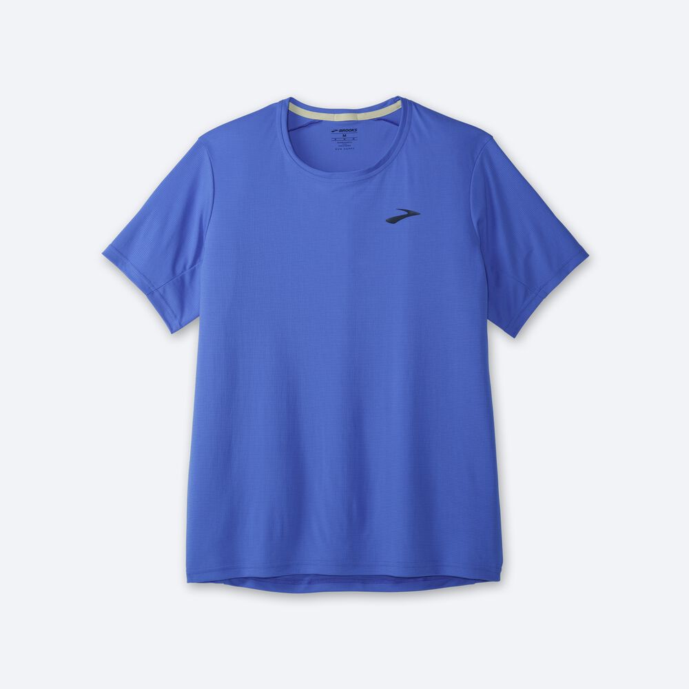 Brooks Atmosphere Short Sleeve μπλουζακια ανδρικα μπλε | GR781069