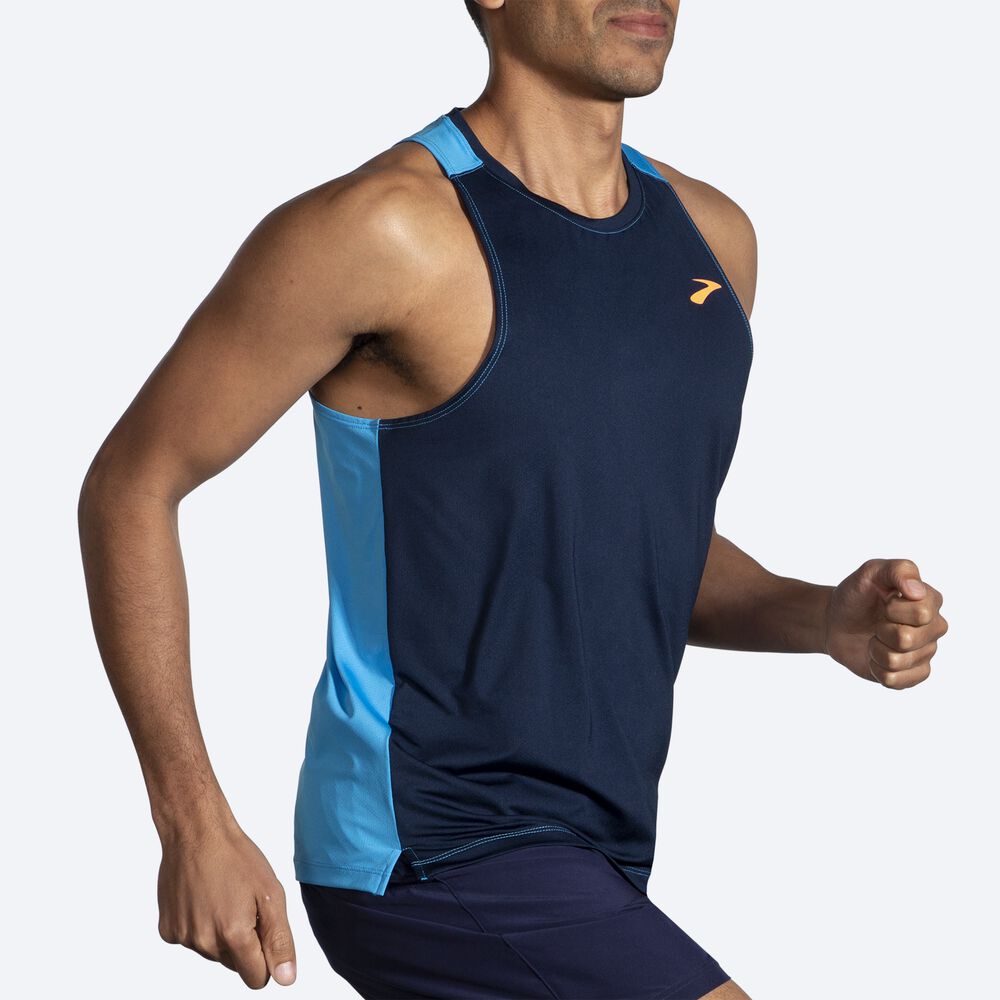 Brooks Atmosphere Singlet 2.0 αμανικα μπλουζακια ανδρικα σκουρο μπλε | GR183697