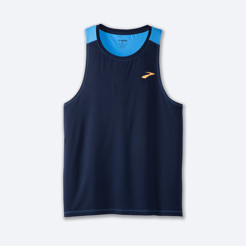 Brooks Atmosphere Singlet 2.0 αμανικα μπλουζακια ανδρικα σκουρο μπλε | GR183697