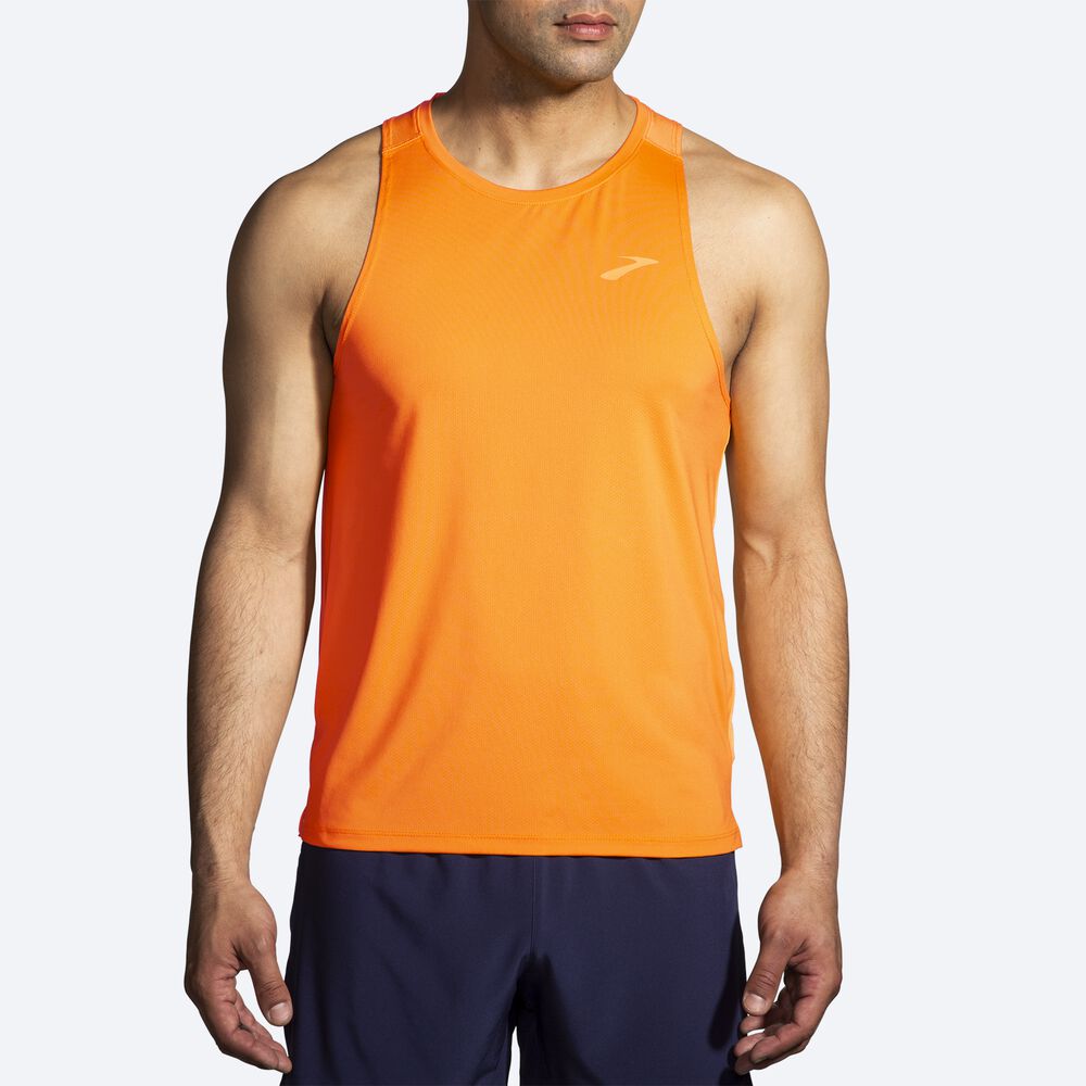 Brooks Atmosphere Singlet 2.0 αμανικα μπλουζακια ανδρικα χρυσο χρωμα/πορτοκαλι | GR253670