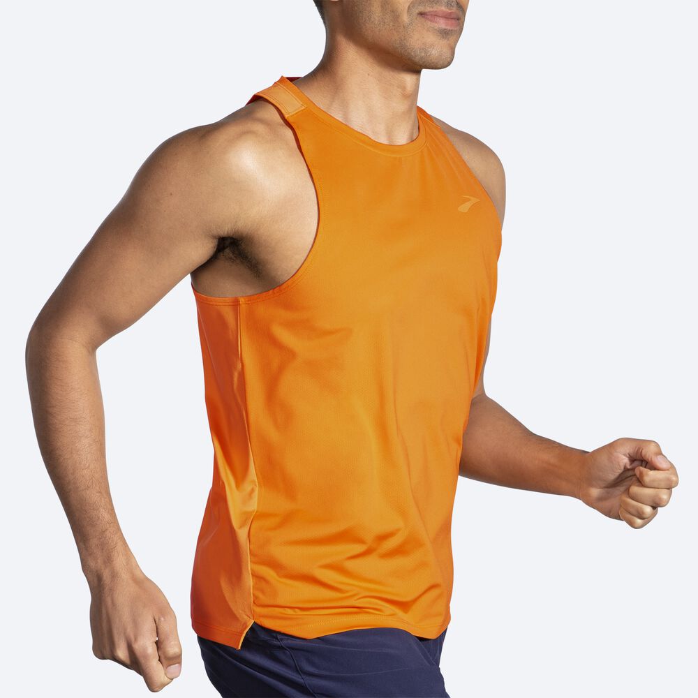 Brooks Atmosphere Singlet 2.0 αμανικα μπλουζακια ανδρικα χρυσο χρωμα/πορτοκαλι | GR253670