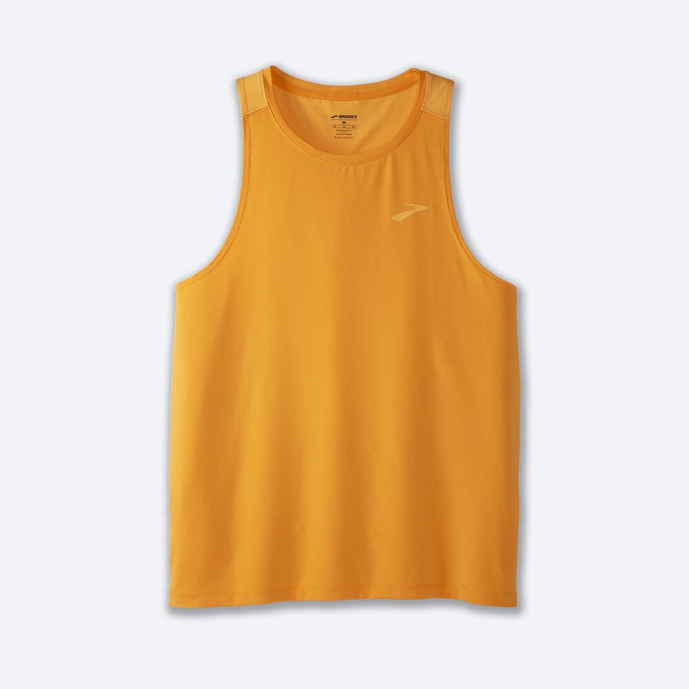 Brooks Atmosphere Singlet 2.0 αμανικα μπλουζακια ανδρικα χρυσο χρωμα/πορτοκαλι | GR253670