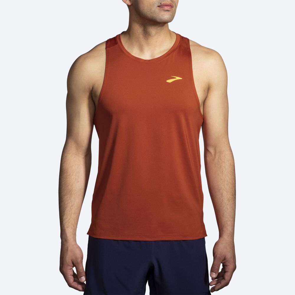 Brooks Atmosphere Singlet 2.0 αμανικα μπλουζακια ανδρικα κοκκινα | GR296170