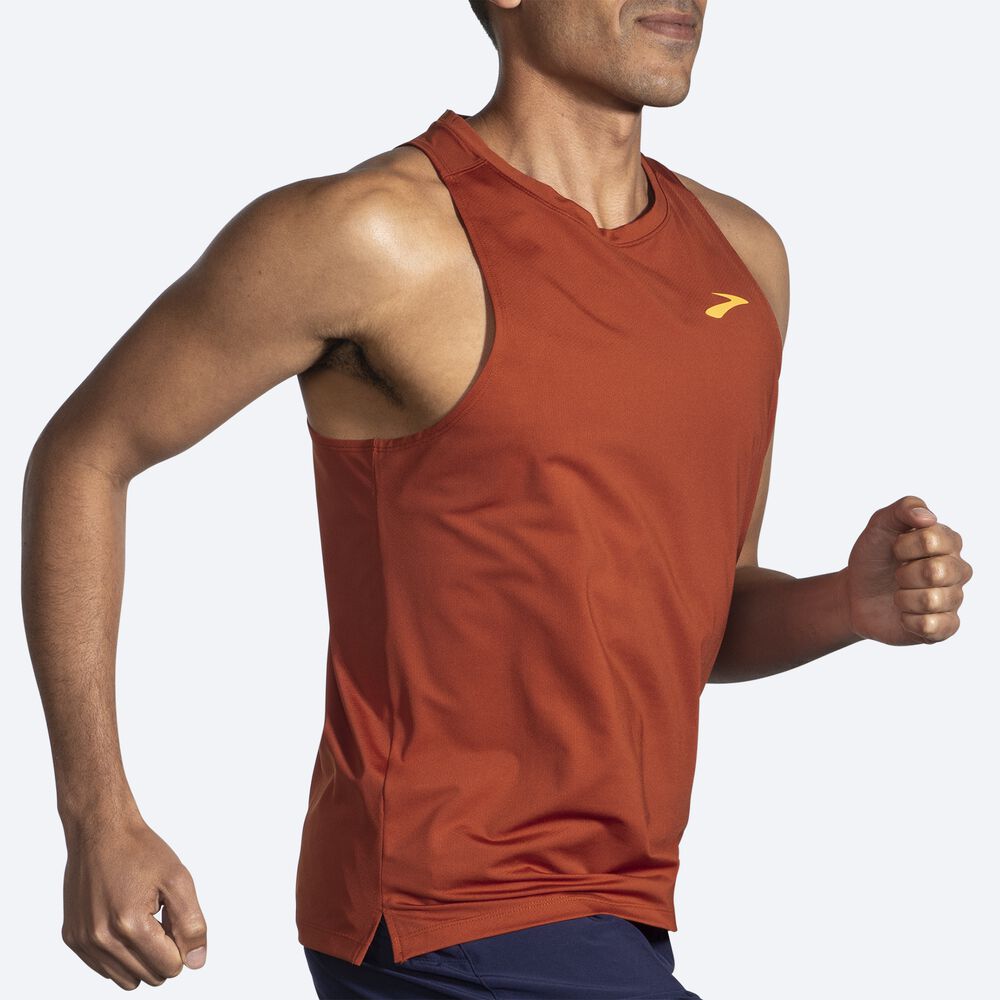 Brooks Atmosphere Singlet 2.0 αμανικα μπλουζακια ανδρικα κοκκινα | GR296170