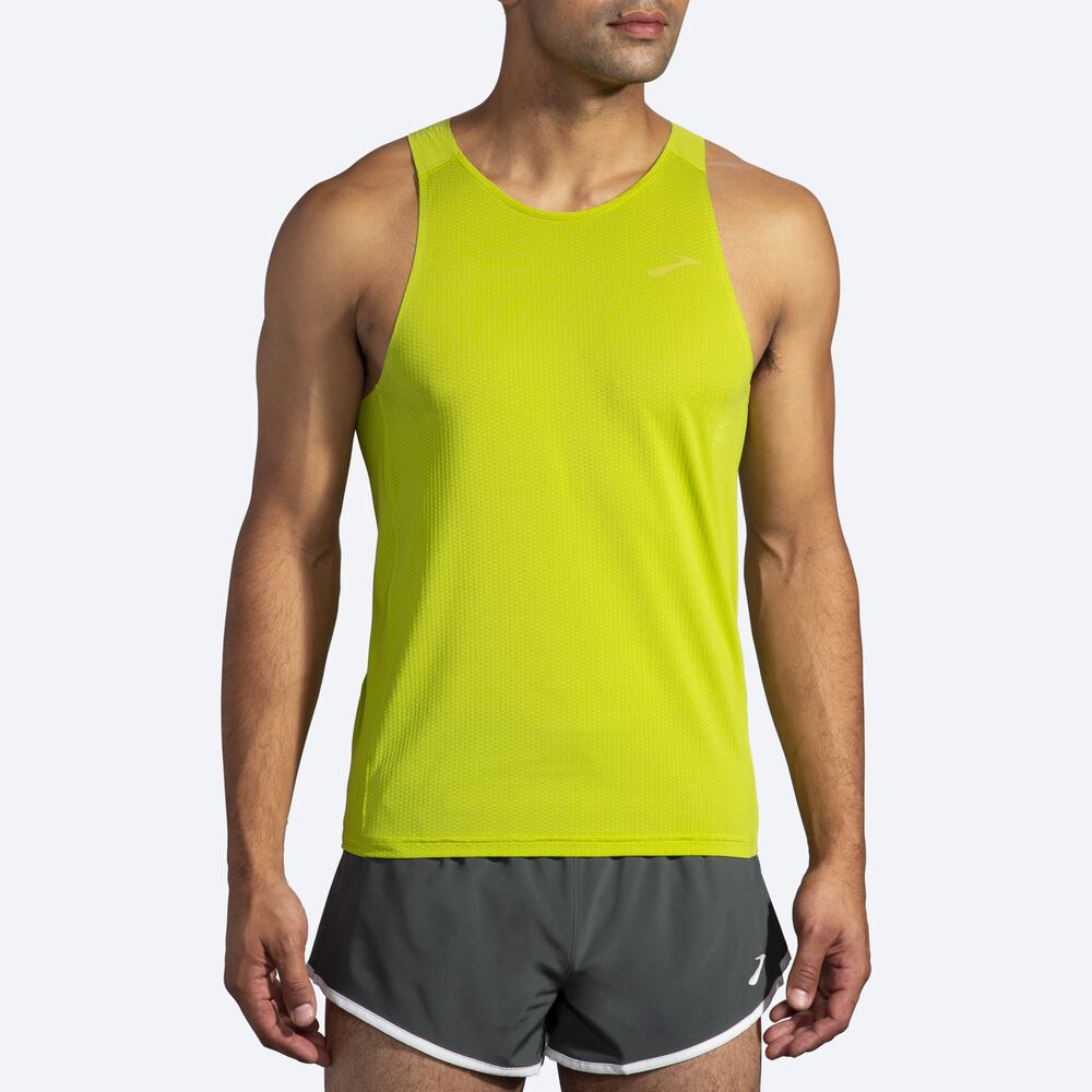 Brooks Atmosphere Singlet αμανικα μπλουζακια ανδρικα κίτρινα | GR541789