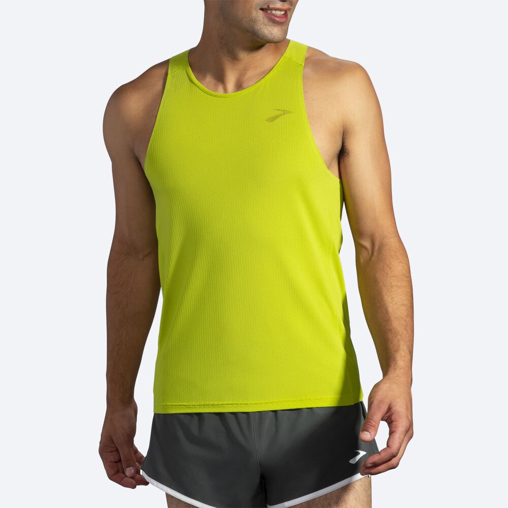 Brooks Atmosphere Singlet αμανικα μπλουζακια ανδρικα κίτρινα | GR541789