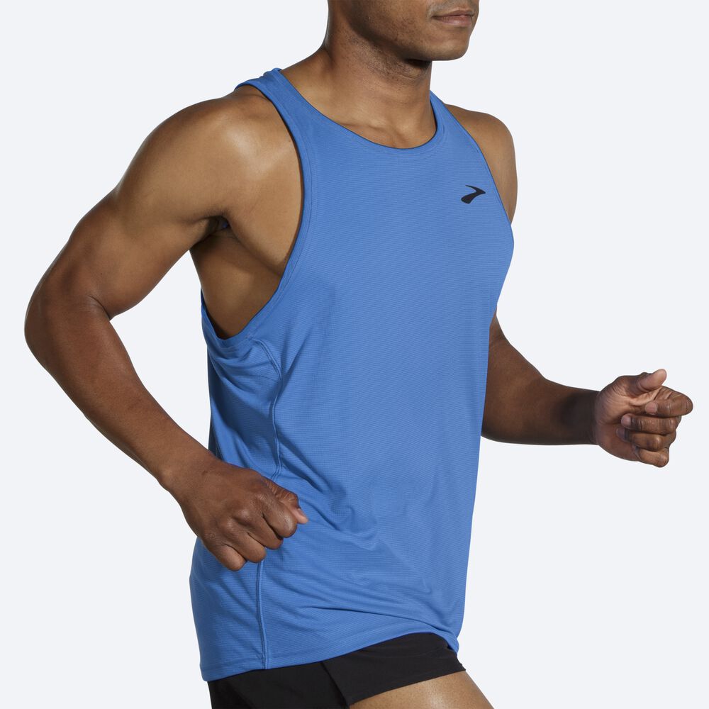 Brooks Atmosphere Singlet αμανικα μπλουζακια ανδρικα μπλε | GR596234