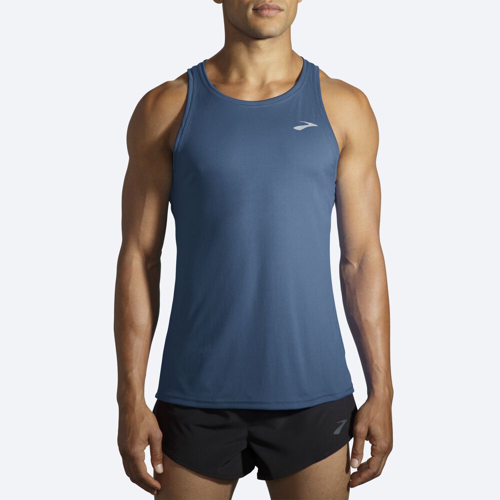 Brooks Atmosphere Singlet αμανικα μπλουζακια ανδρικα μπλε | GR728016