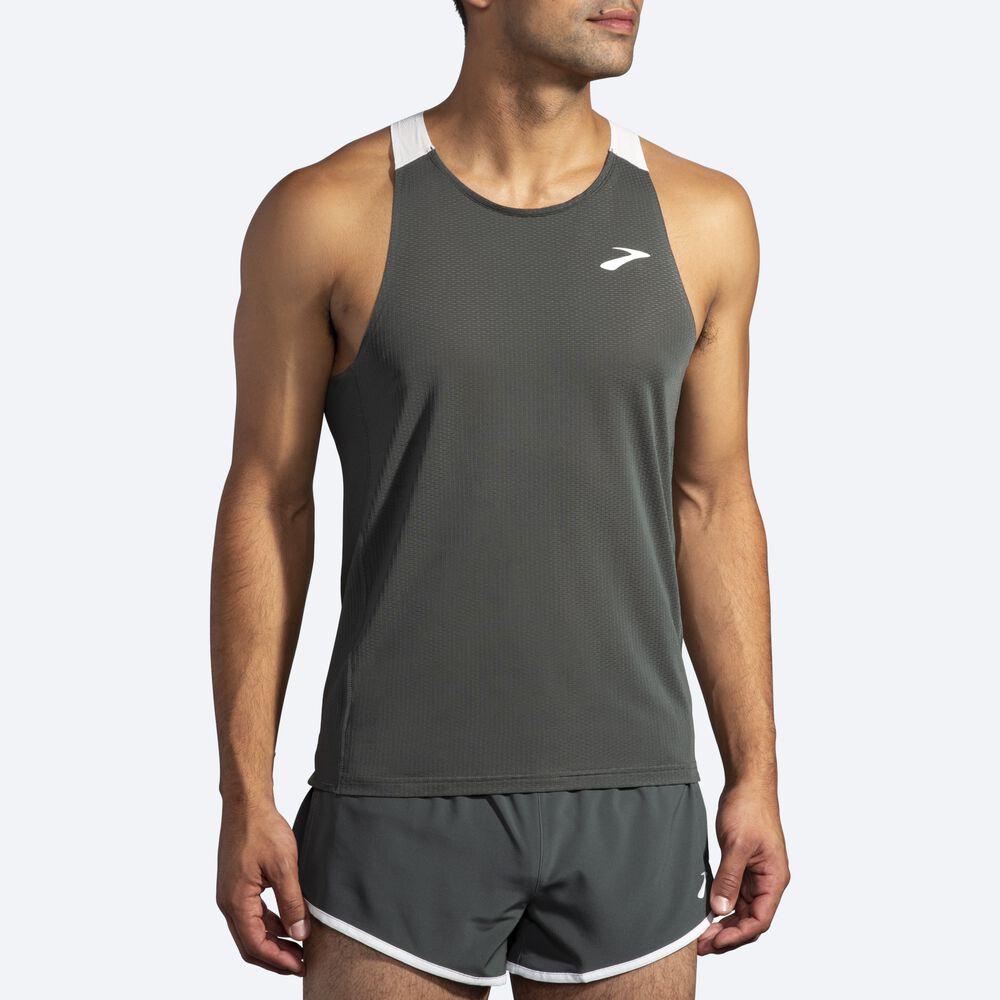 Brooks Atmosphere Singlet αμανικα μπλουζακια ανδρικα βαθυ γκρι/γκρι | GR801972