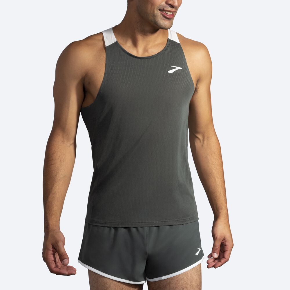 Brooks Atmosphere Singlet αμανικα μπλουζακια ανδρικα βαθυ γκρι/γκρι | GR801972