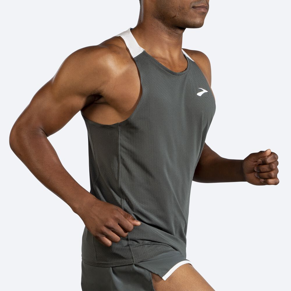 Brooks Atmosphere Singlet αμανικα μπλουζακια ανδρικα βαθυ γκρι/γκρι | GR801972