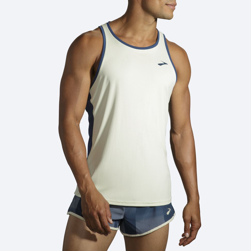 Brooks Atmosphere Singlet αμανικα μπλουζακια ανδρικα πορτοκαλι/μπλε σκουρο | GR860372