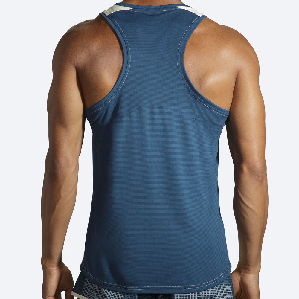 Brooks Atmosphere Singlet αμανικα μπλουζακια ανδρικα πορτοκαλι/μπλε σκουρο | GR860372