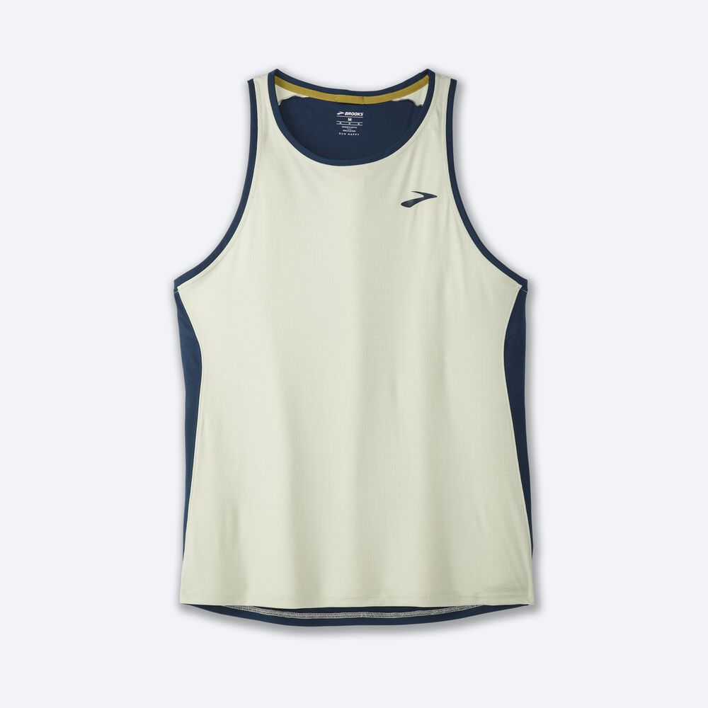 Brooks Atmosphere Singlet αμανικα μπλουζακια ανδρικα πορτοκαλι/μπλε σκουρο | GR860372