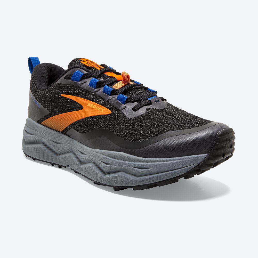 Brooks Caldera 5 παπουτσια trail running ανδρικα μαυρα/πορτοκαλι/μπλε | GR581369