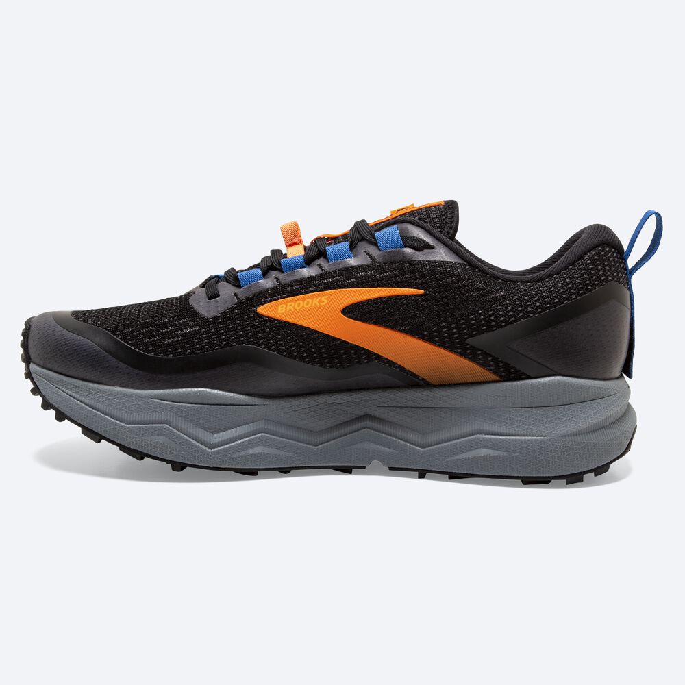 Brooks Caldera 5 παπουτσια trail running ανδρικα μαυρα/πορτοκαλι/μπλε | GR581369