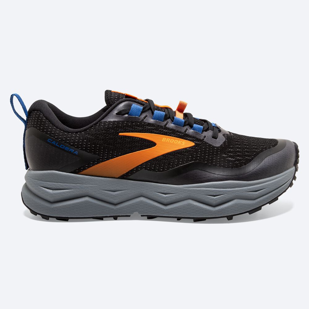 Brooks Caldera 5 παπουτσια trail running ανδρικα μαυρα/πορτοκαλι/μπλε | GR581369