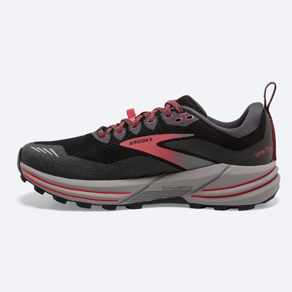 Brooks Cascadia 16 GTX παπουτσια trail running γυναικεια μαυρα/κοραλι | GR364109