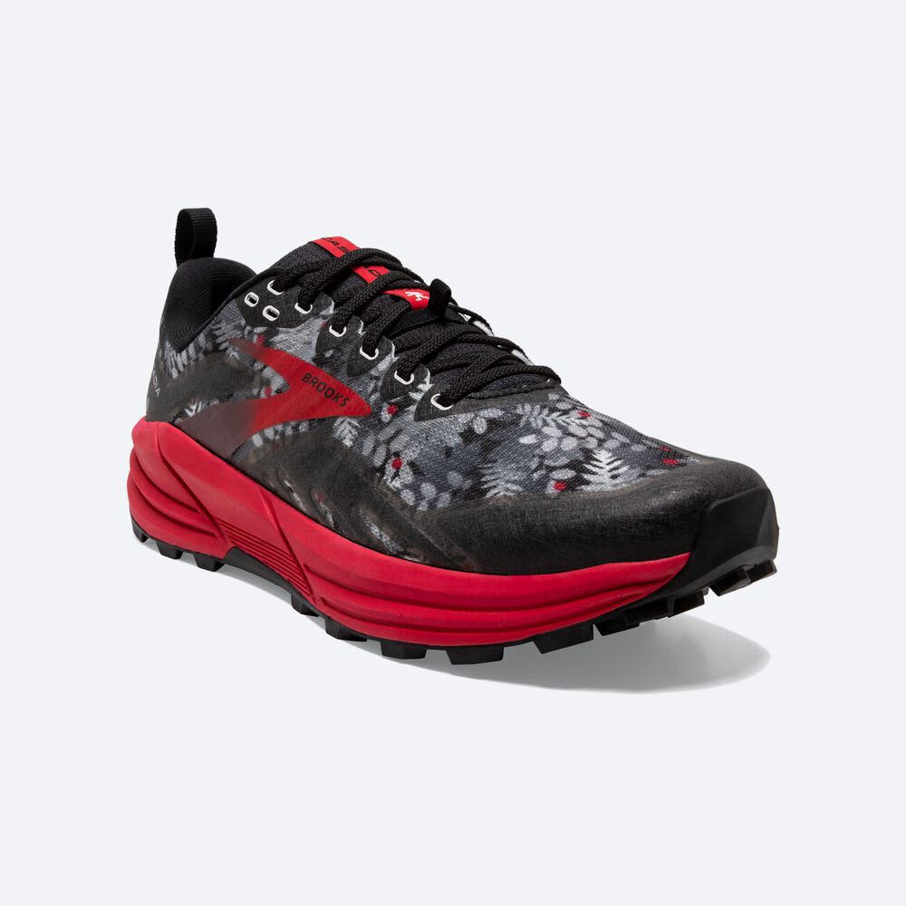 Brooks Cascadia 16 παπουτσια trail running γυναικεια μαυρα/γκρι/κοκκινα | GR236590