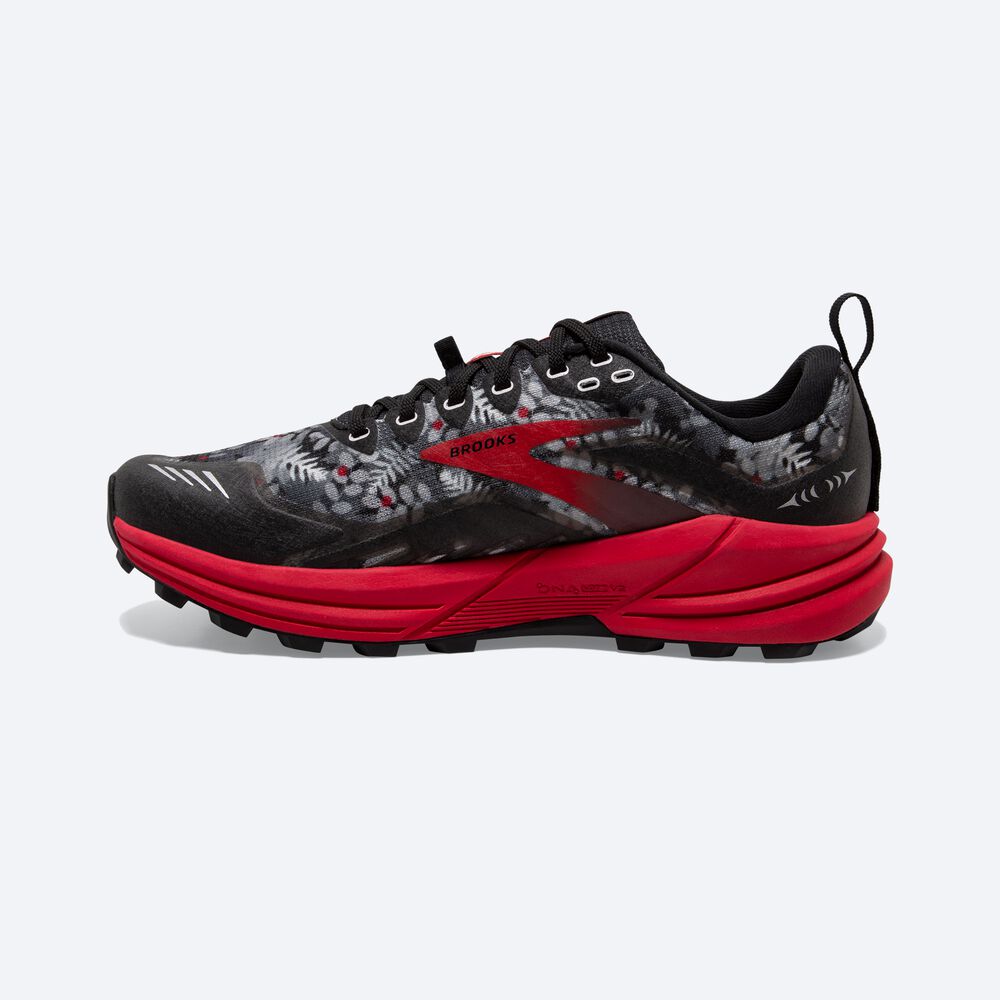 Brooks Cascadia 16 παπουτσια trail running γυναικεια μαυρα/γκρι/κοκκινα | GR236590