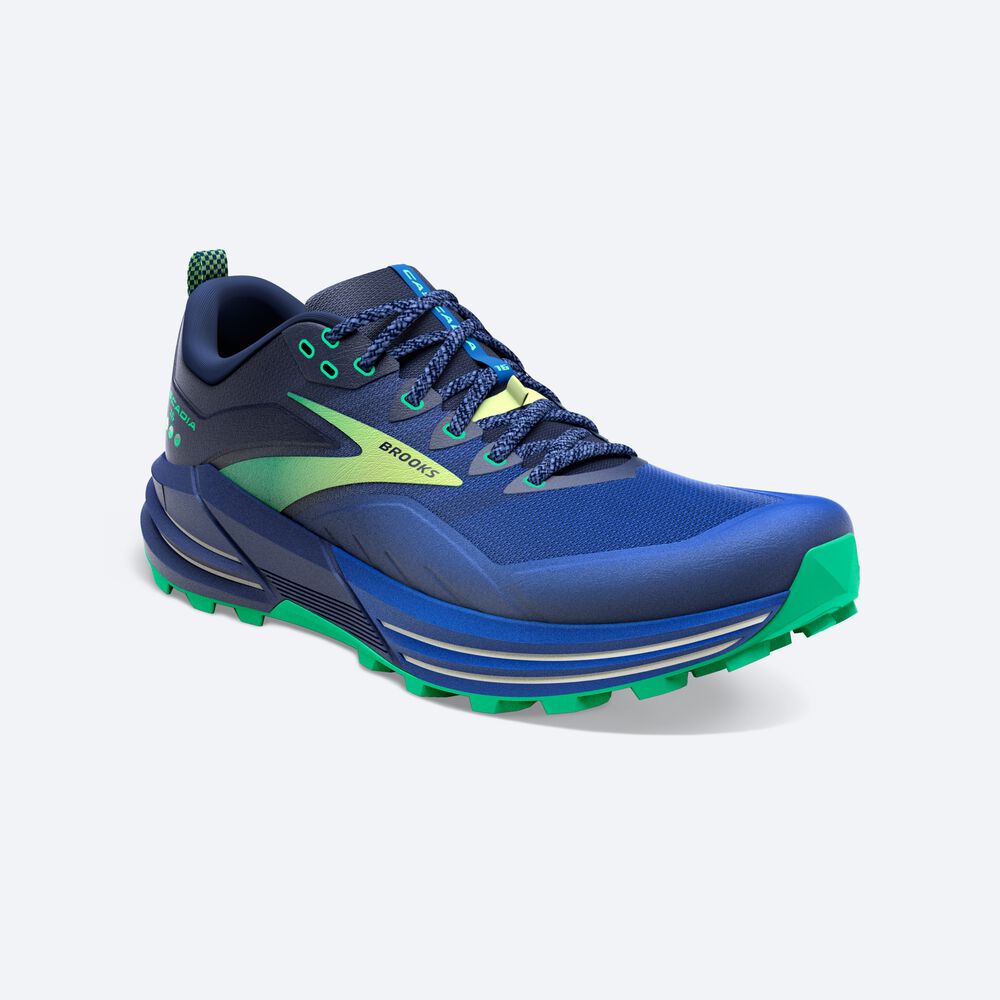 Brooks Cascadia 16 παπουτσια trail running ανδρικα μπλε/πρασινο | GR543281